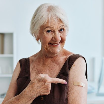 Old Woman Patch on Shoulder Immunisation Protection